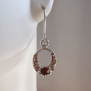 Silver and rhinestone fashion earrings pierced